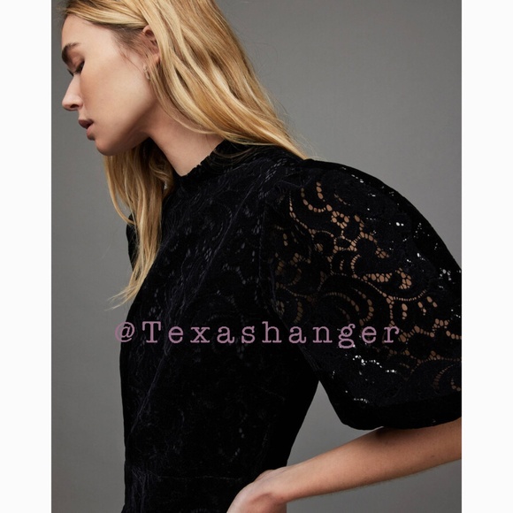 NWT ALLSAINTS Camila Lace Midi Dress US 00 - Picture 9 of 13